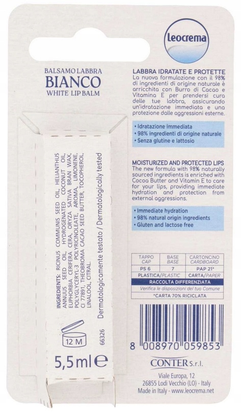 Leocrema Pomadka Do Ust Bianco