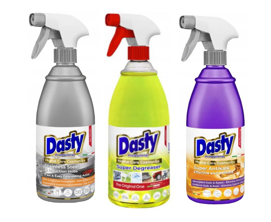 Dasty Zestaw Chemii Domowej Odkamieniacz 0,7 Odtłuszczacz 1L Do Indukcji