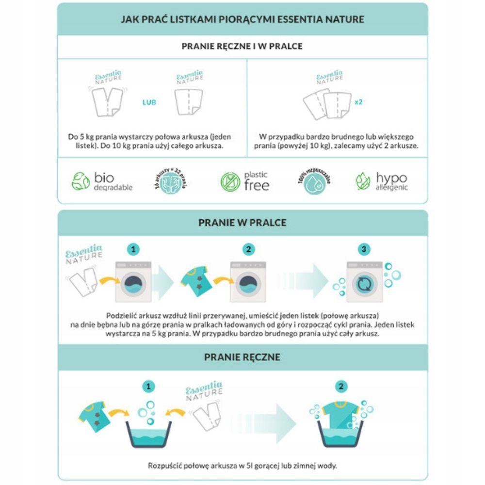 Essenstia Nature Listki Do Prania Ekologiczne 2 Pr