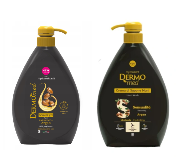 Dermomed Zestaw - Mydło W Płynie + Żel Pod Prysznic Argan 1 L