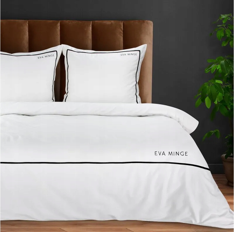 Pościel Eva Minge 160x200 Biała 100% BAWEŁNA MAKOSATYNA PREMIUM