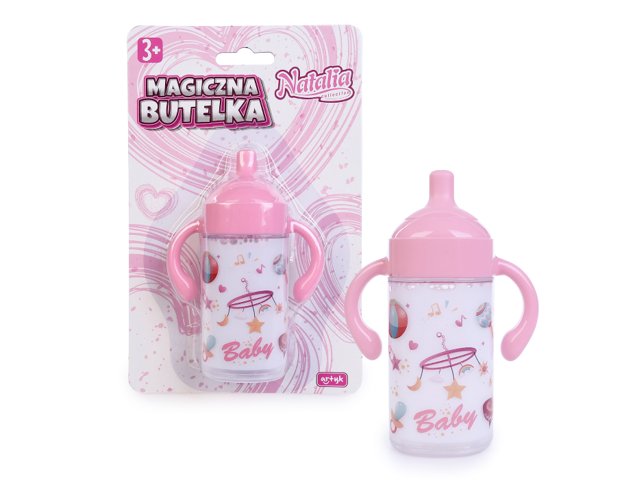 Magiczna Butelka Natalia – Znikający Napój, Zabawka Interaktywna dla Dzieci 3+ (2 Wzory) - mleko Wzór 1 