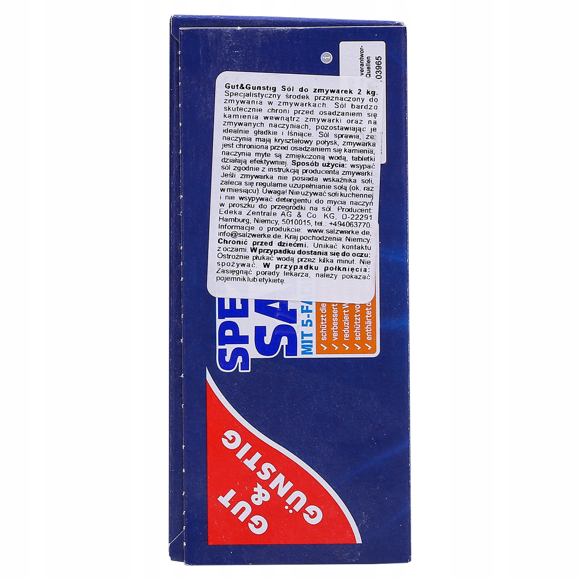 Sól do Zmywarki Ochronna Niemiecka G&G Spezial Salz 2kg Zmiękcza Wodę — 11