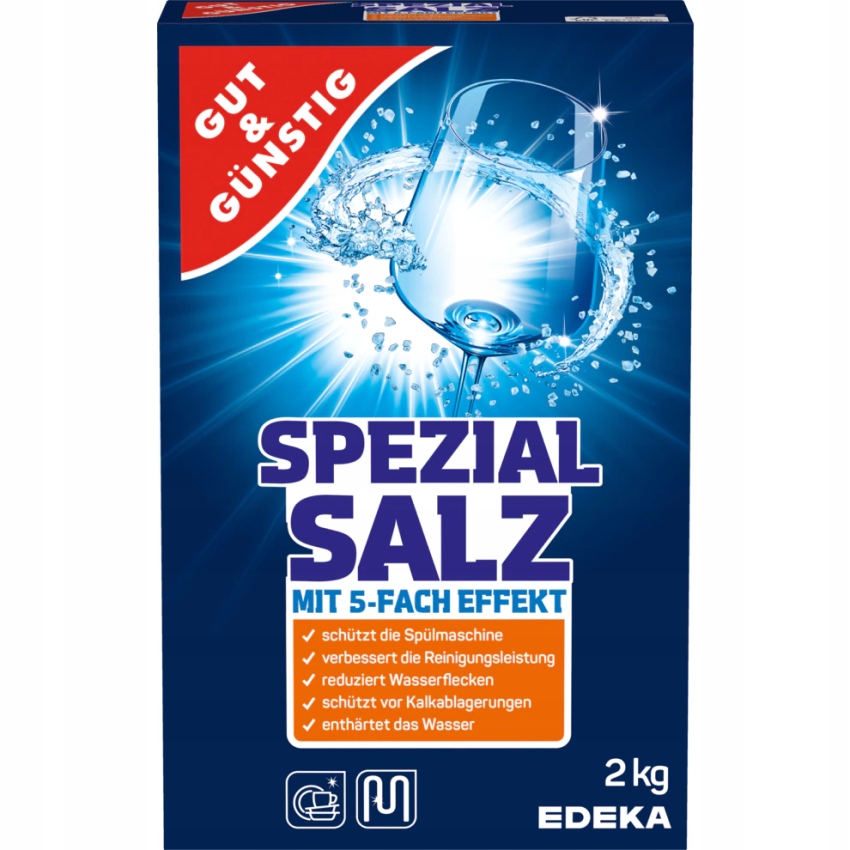 Sól do Zmywarki Ochronna Niemiecka G&G Spezial Salz 2kg Zmiękcza Wodę — 16