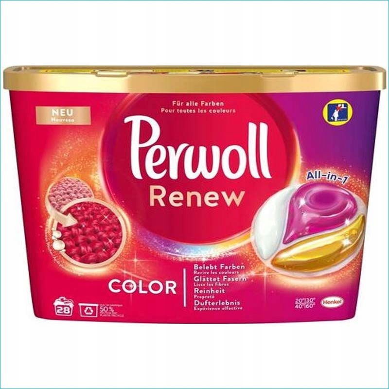 DE PERWOLL RENEW COLOR WASCHMITTEL ALL IN1 CAPS KAPSUŁKI DO PRANIA 28SZT