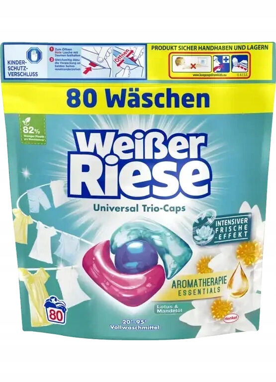 Kapsułki do prania Weisser Riese Universal Trio-Caps zapach lotosu 80 szt.