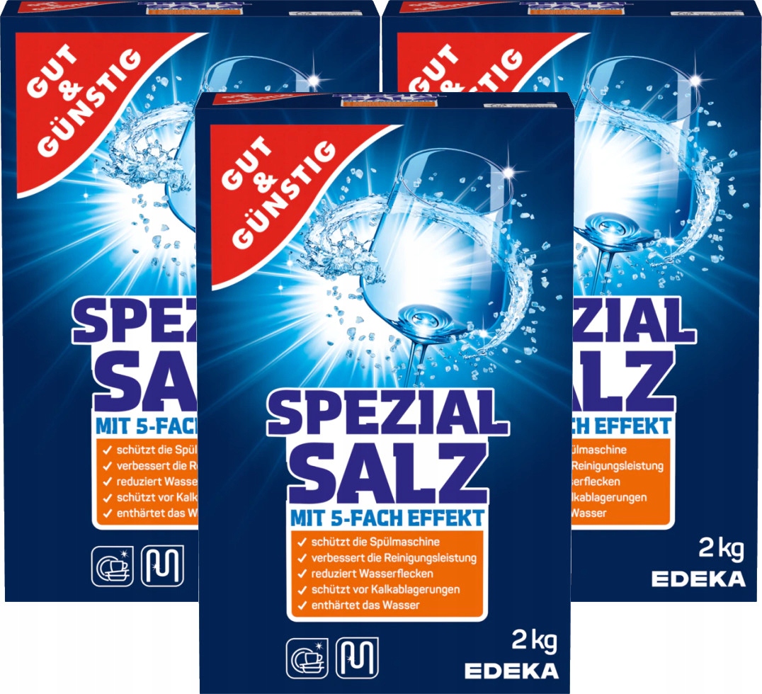 Sól do Zmywarki Ochronna Niemiecka G&G Spezial Salz 2kg Zmiękcza Wodę — 4