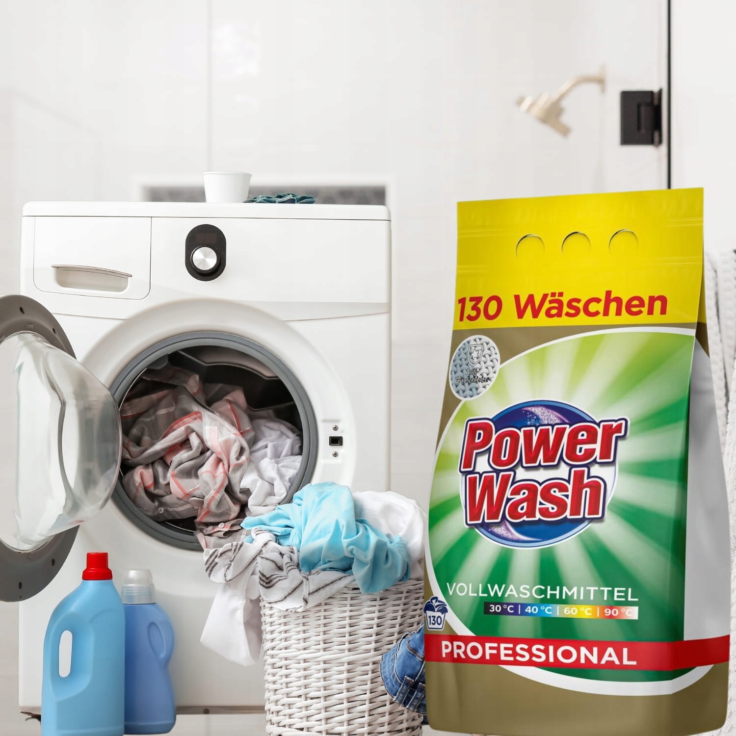 Power Wash Universal 130 prań 7,8kg niemiecki proszek do prania białego — 15