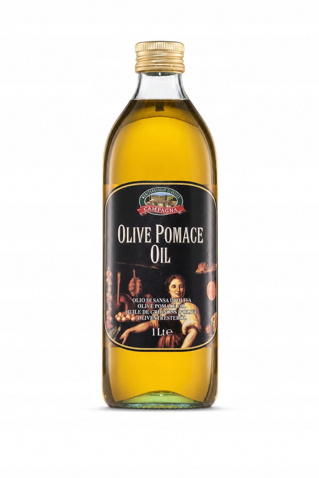 Olive Pomace Oil 1L Glass bottle Campagna Italian frying oil