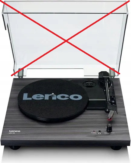 GRAMOFON LENCO LS-10 CZARNY SZARY VINYL RETRO TURNTABLE