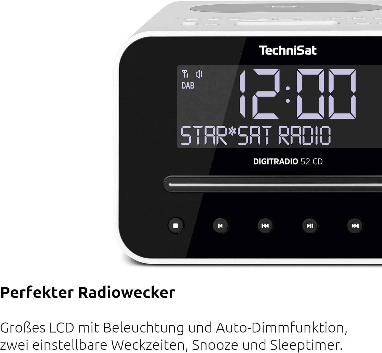 Radiobudzik TECHNISAT Digitradio 52 CD DAB+ FM Biały Odtwarzacz CD
