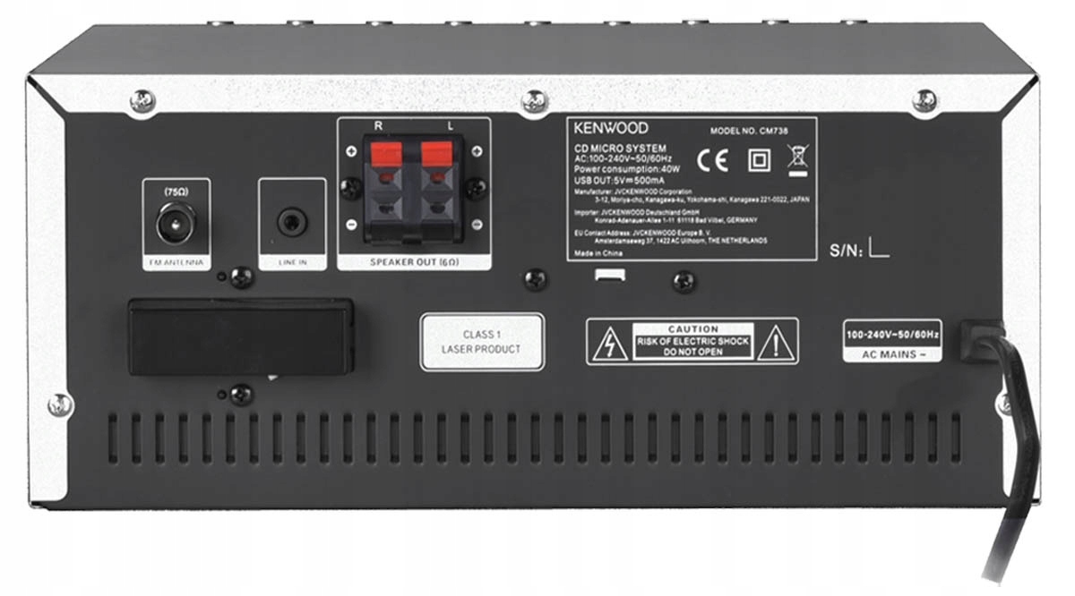 Wieża Kenwood M-9000S-S CD USB WIFI DAB+ Bluetooth FM 2 x 50 W Srebrna