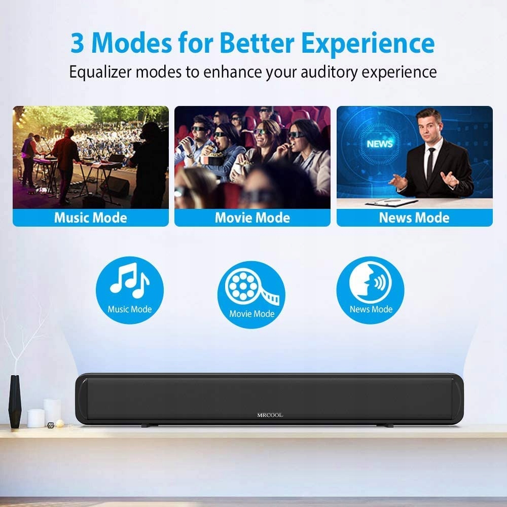 Soundbar Mrcool SB-001 2.0 30 W Bluetooth AUX OPT