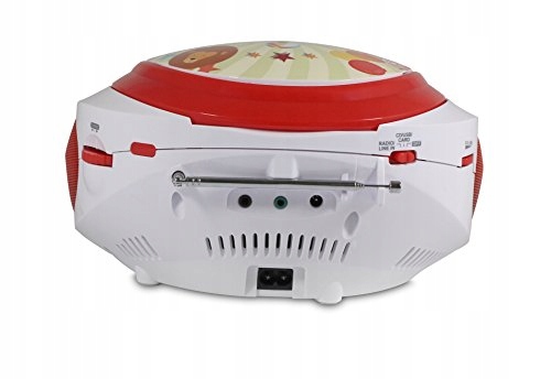 Metronic Odtwarzacz CD Circus z wejściem USB AUX czerwono biały cyrk