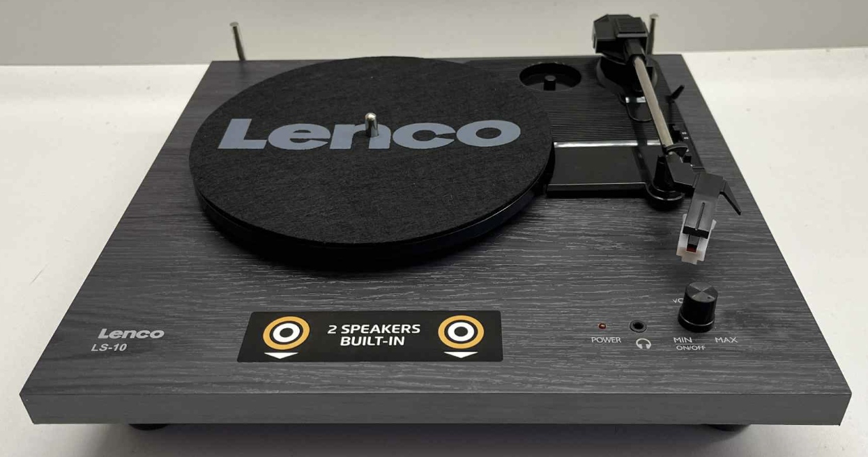 GRAMOFON LENCO LS-10 CZARNY SZARY VINYL RETRO TURNTABLE