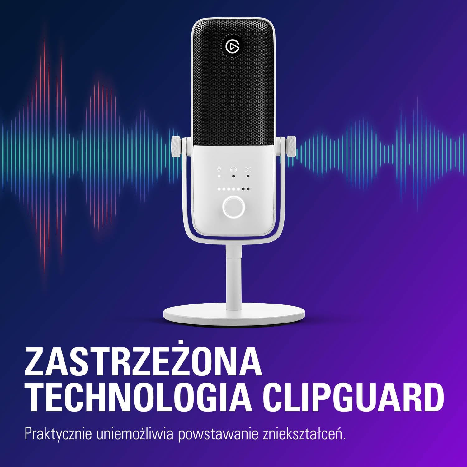 Mikrofon Studyjny Elgato Wave:3 White Pojemnościowy USB-C Stream Dla Graczy
