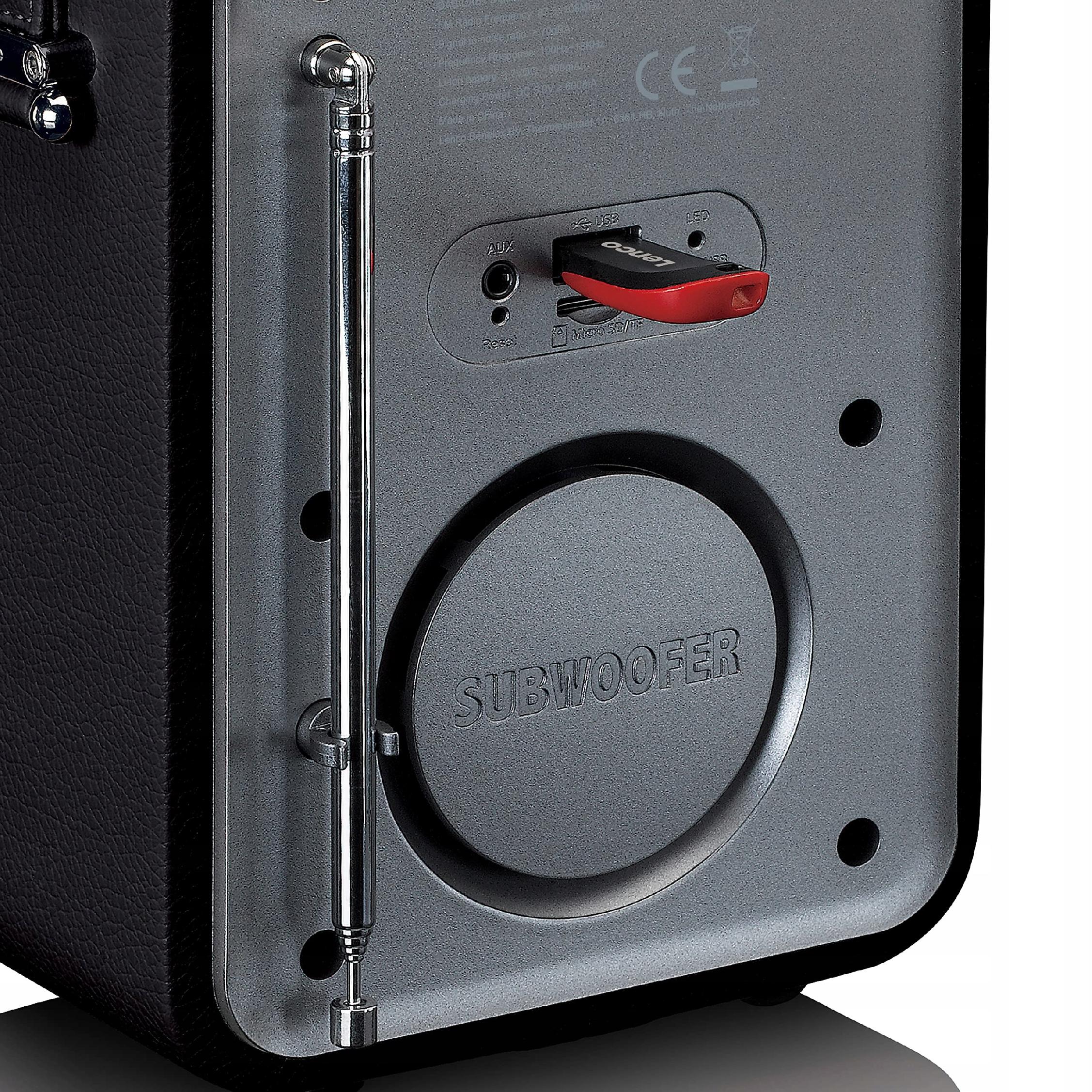 Radio przenośne sieciowo-bateryjne FM DAB+ Lenco PDR-051BK retro Bluetooth