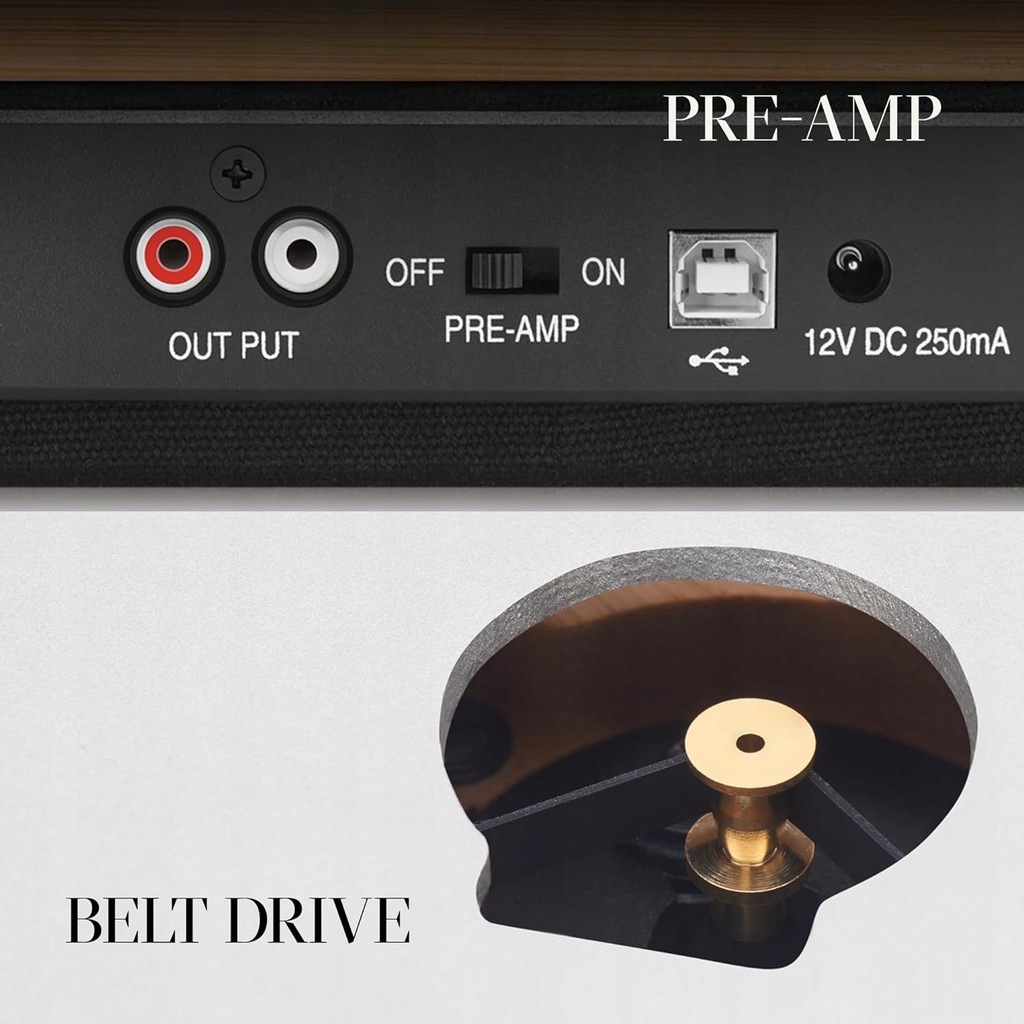 Gramofon House Of Marley Stir It Up Brązowy USB RCA 33-45 RPM, Anti-Skating