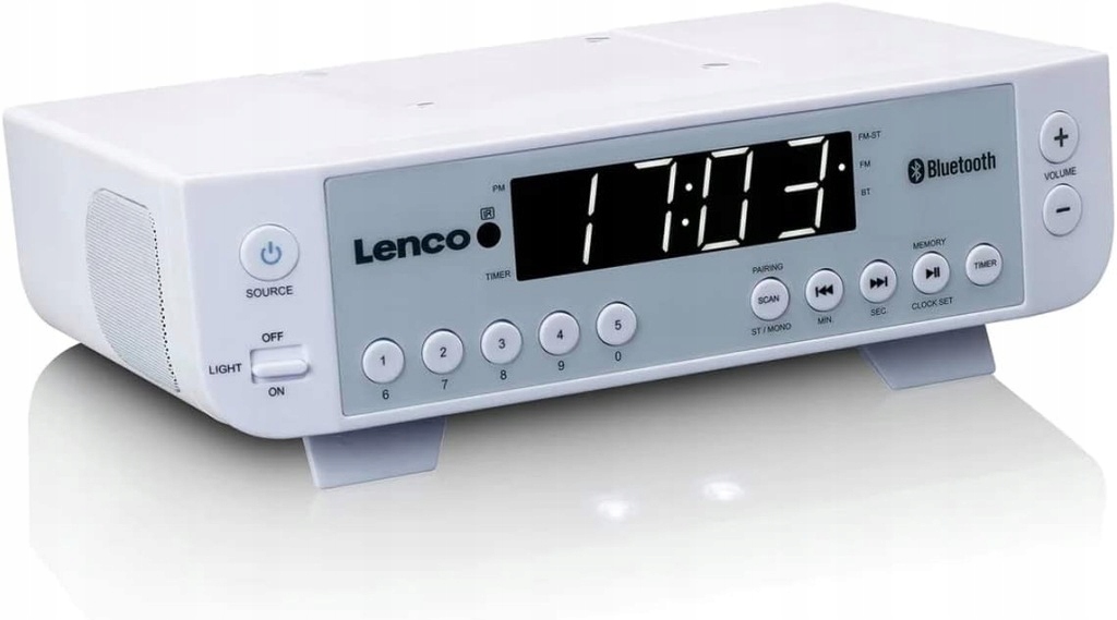 Radio sieciowe Odtwarzacz Bluetooth Radio FM Lenco KCR-100 Biały HIT!