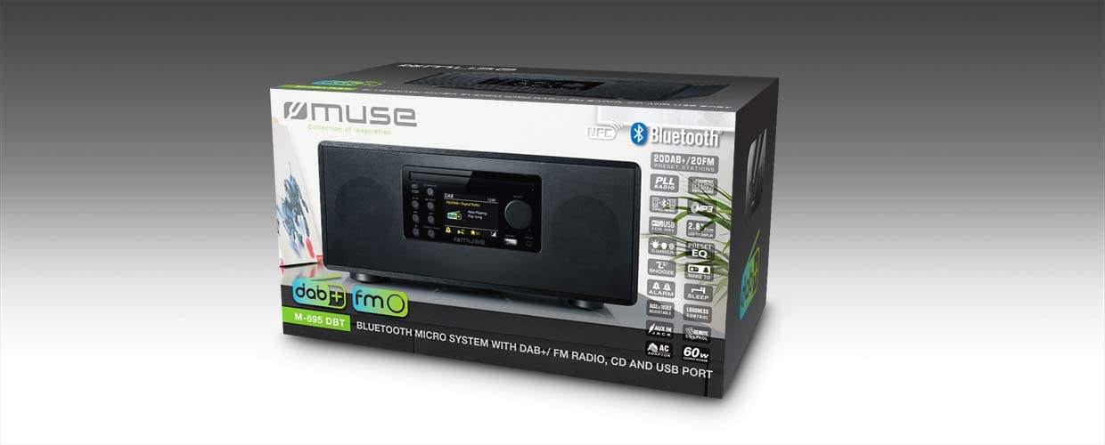WIEŻA MUSE M-695 DBT czarna Bluetooth AUX FM pilot