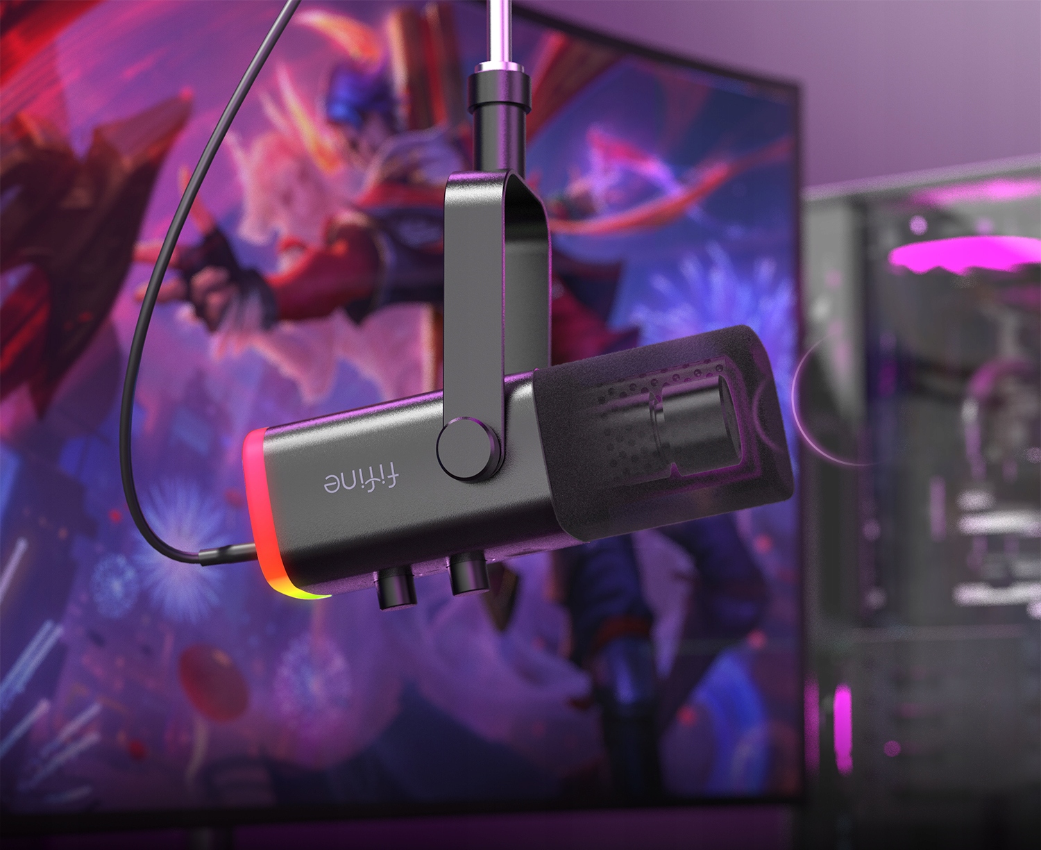 Mikrofon dynamiczny studyjny Fifine AM8 AMPLIGAME USB/XLR RGB gamingowy PnP