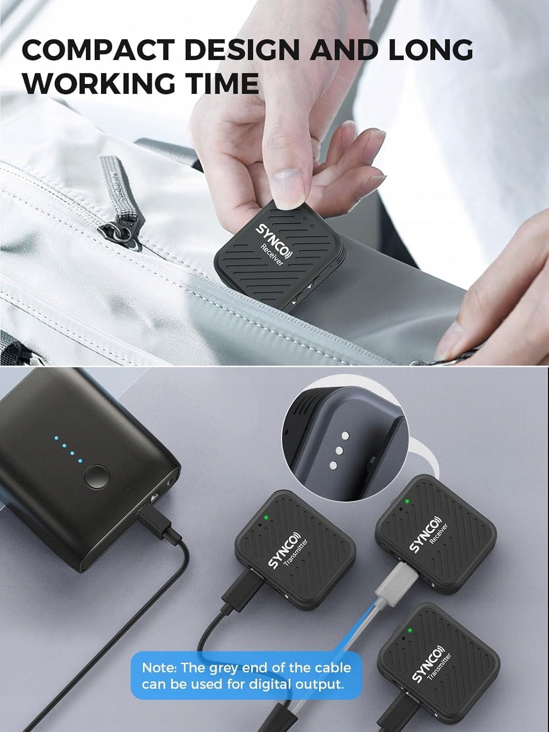 SYNCO G1A2 Pro Wireless mikrofon bezprzewodowy do 70 m, audio, 2 nadajniki