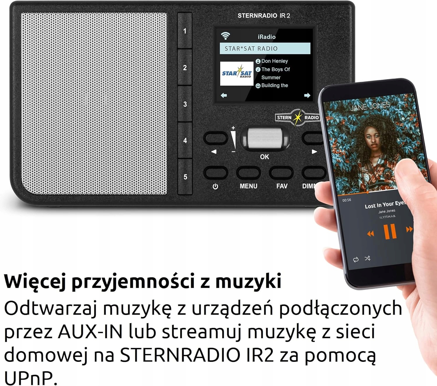 Radio sieciowe internetowe zegar budzik TechniSat Sternradio IR 2 Czarny