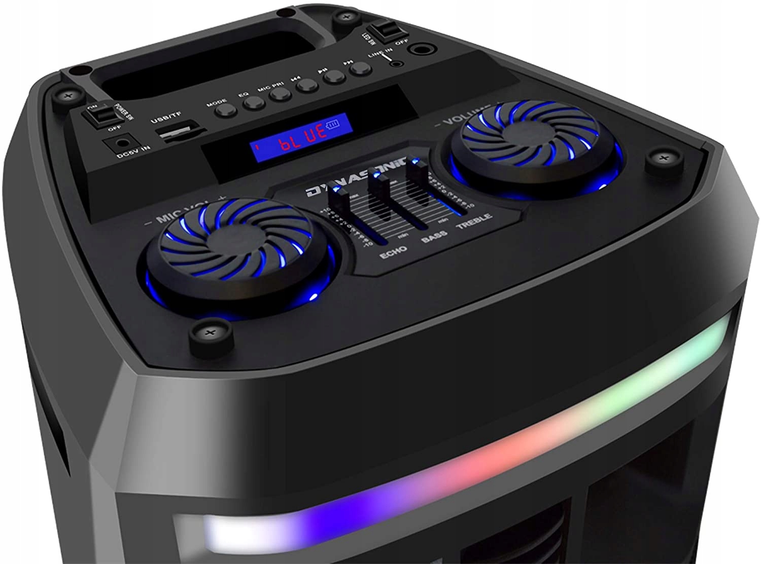 Przenośny głośnik bluetooth DYNASONIC DY-65201 USB Oświetlenie RGB HIT!