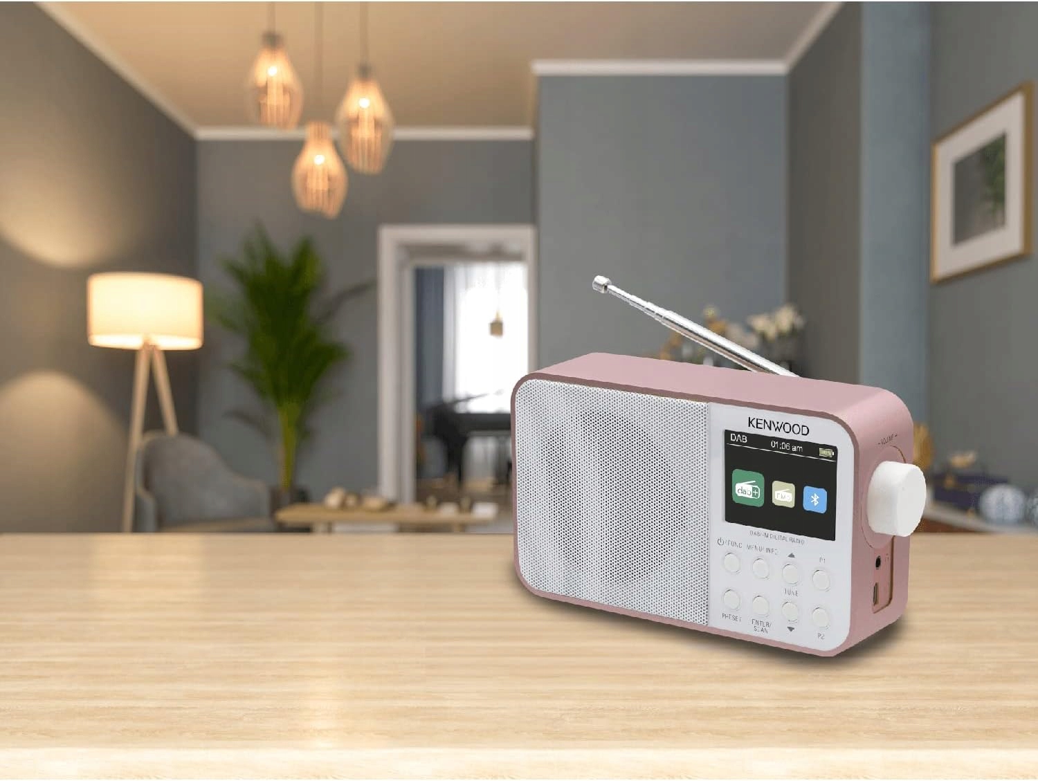 Radio przenośne sieciowo-bateryjne DAB+, FM Kenwood CR-M30DAB-R, Bluetooth