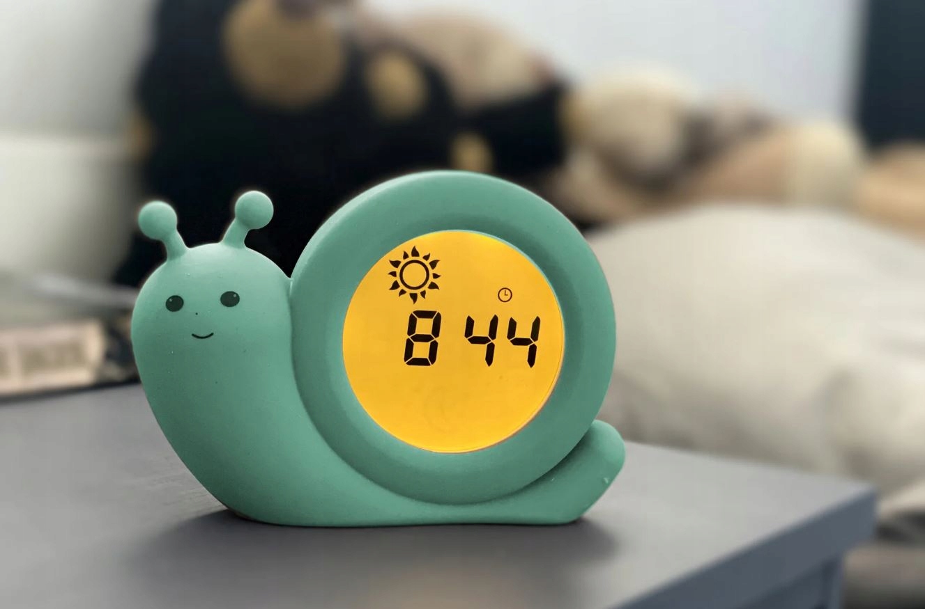 ALECTO ŚLIMAK TRENER SNU 2w1 BUDZIK LAMPKA NOCNA 8524