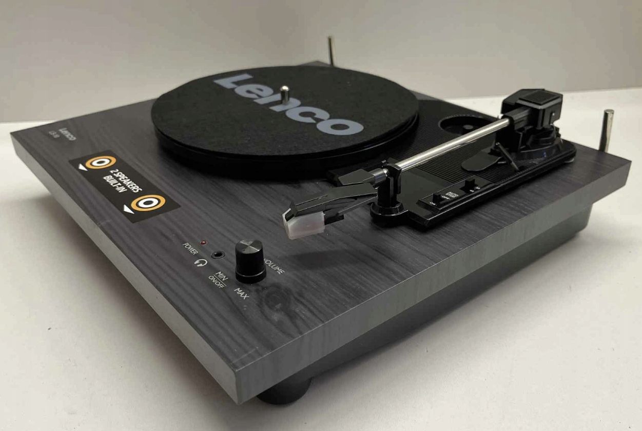 GRAMOFON LENCO LS-10 CZARNY SZARY VINYL RETRO TURNTABLE