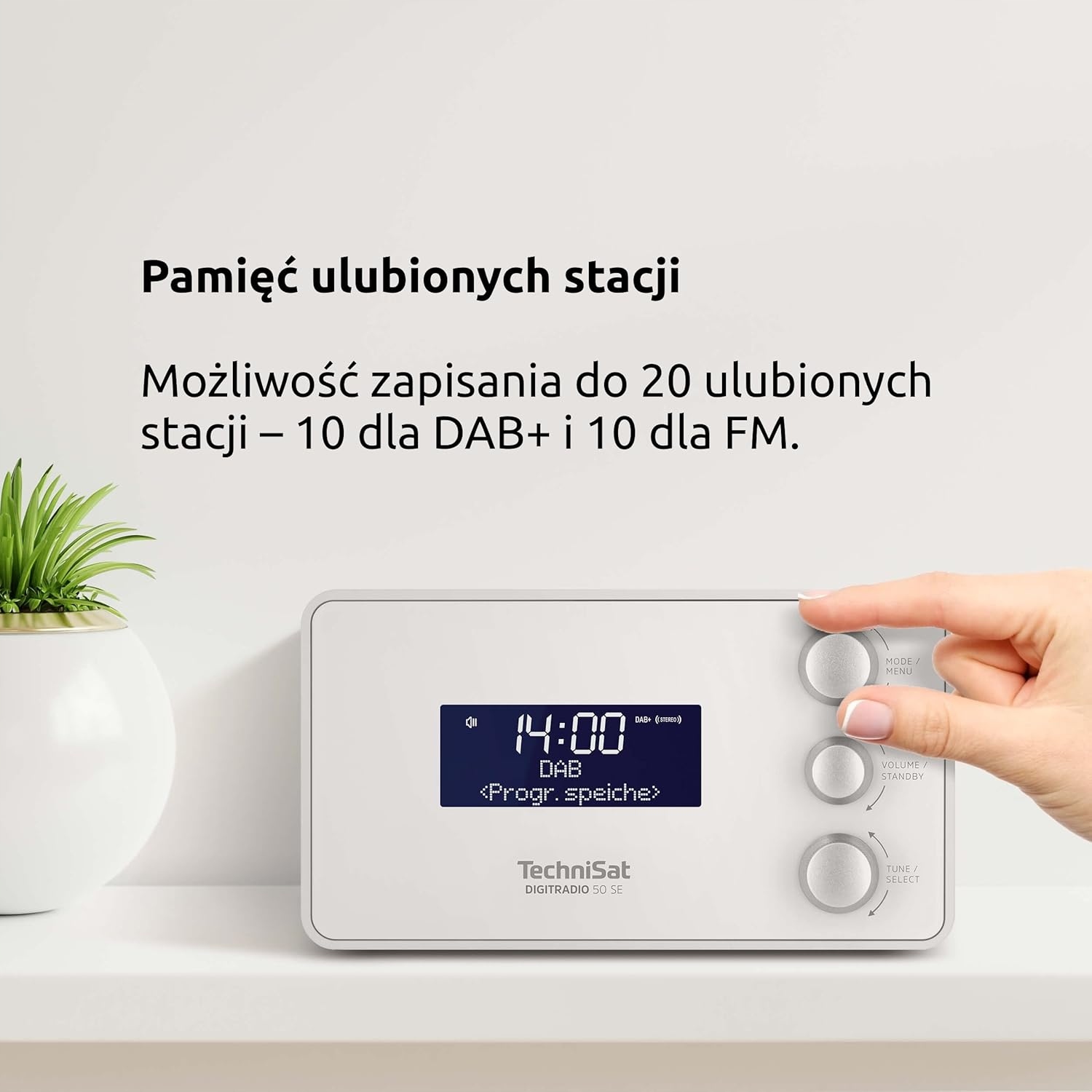 Radio sieciowe DAB+, FM TechniSat DIGITRADIO 50 SE Biały HIT !