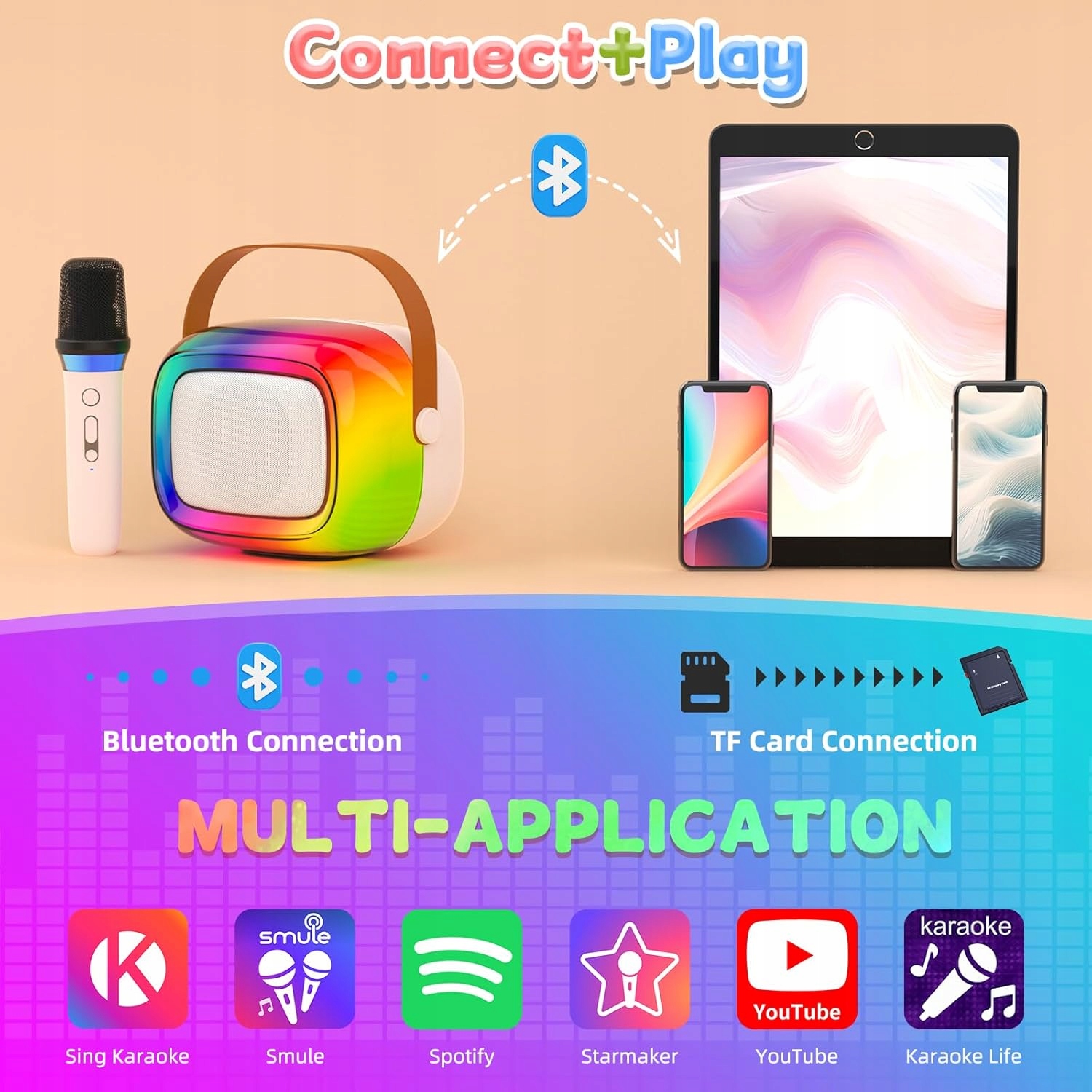 Karaoke GUYUCOM G1 przenośne głośnik karaoke Bluetooth + 2 Mikrofony HIT !