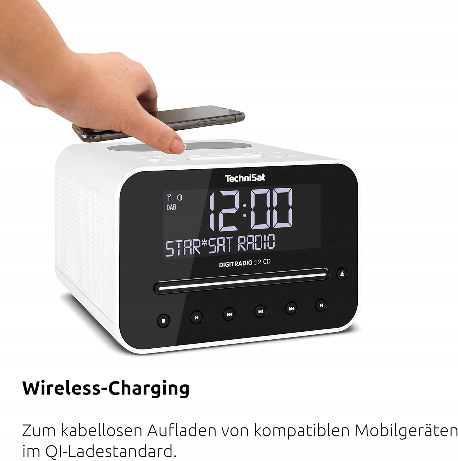 Radiobudzik TECHNISAT Digitradio 52 CD DAB+ FM Biały Odtwarzacz CD