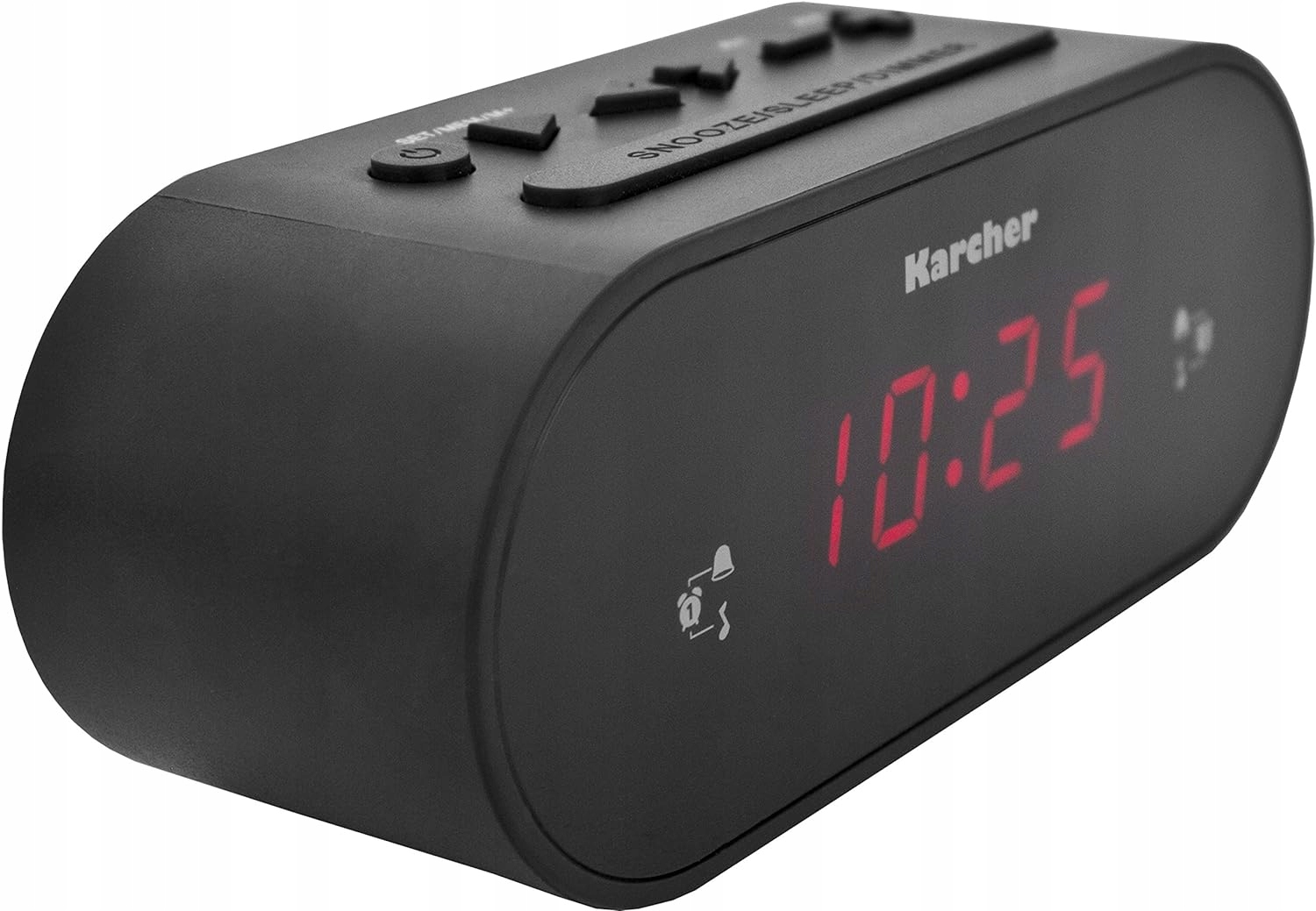 Radiobudzik FM Karcher UR1030 podwójny alarm LCD ściemniacz drzemka CZARNY