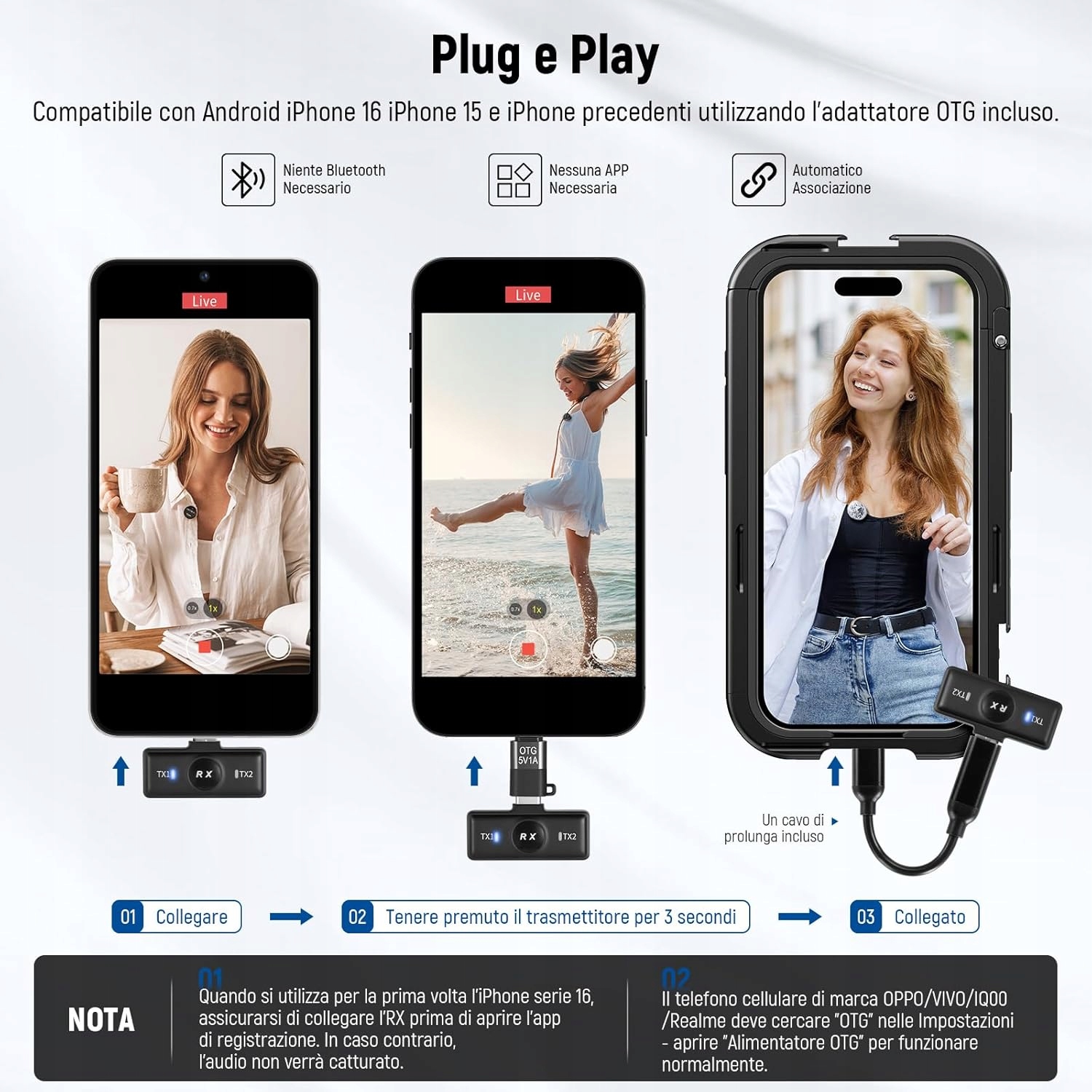 Mikrofon bezprzewodowy krawatowy Neewer KM18 zasięg 200m, nagrywanie wideo