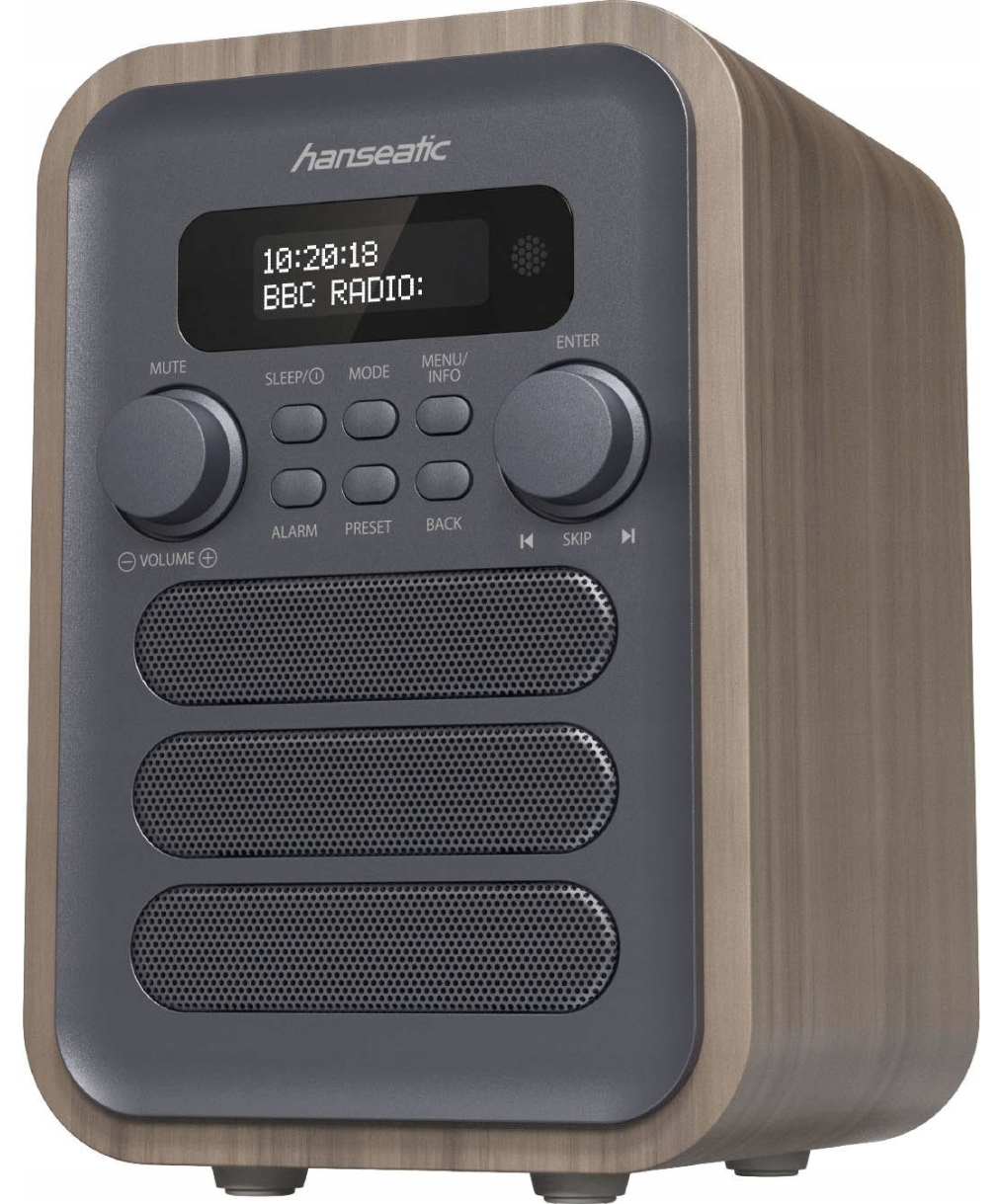 Radio sieciowe DAB, FM, Bluetooth Hanseatic HRA-23 Brązowo-Szary