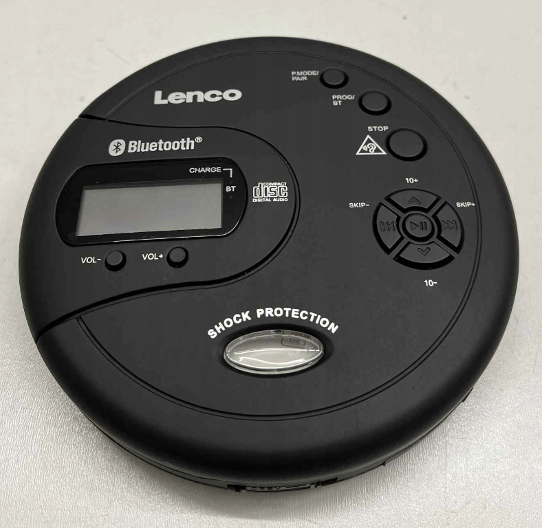 DISCMAN PRZENOŚNY ODTWARZACZ PŁYT Lenco CD-300BK MP3 LCD BLUETOOTH Czarny