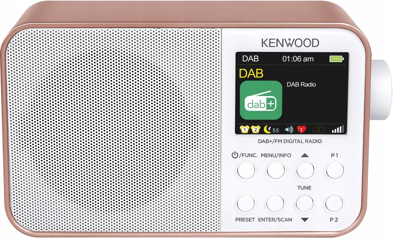 Radio przenośne sieciowo-bateryjne DAB+, FM Kenwood CR-M30DAB-R, Bluetooth