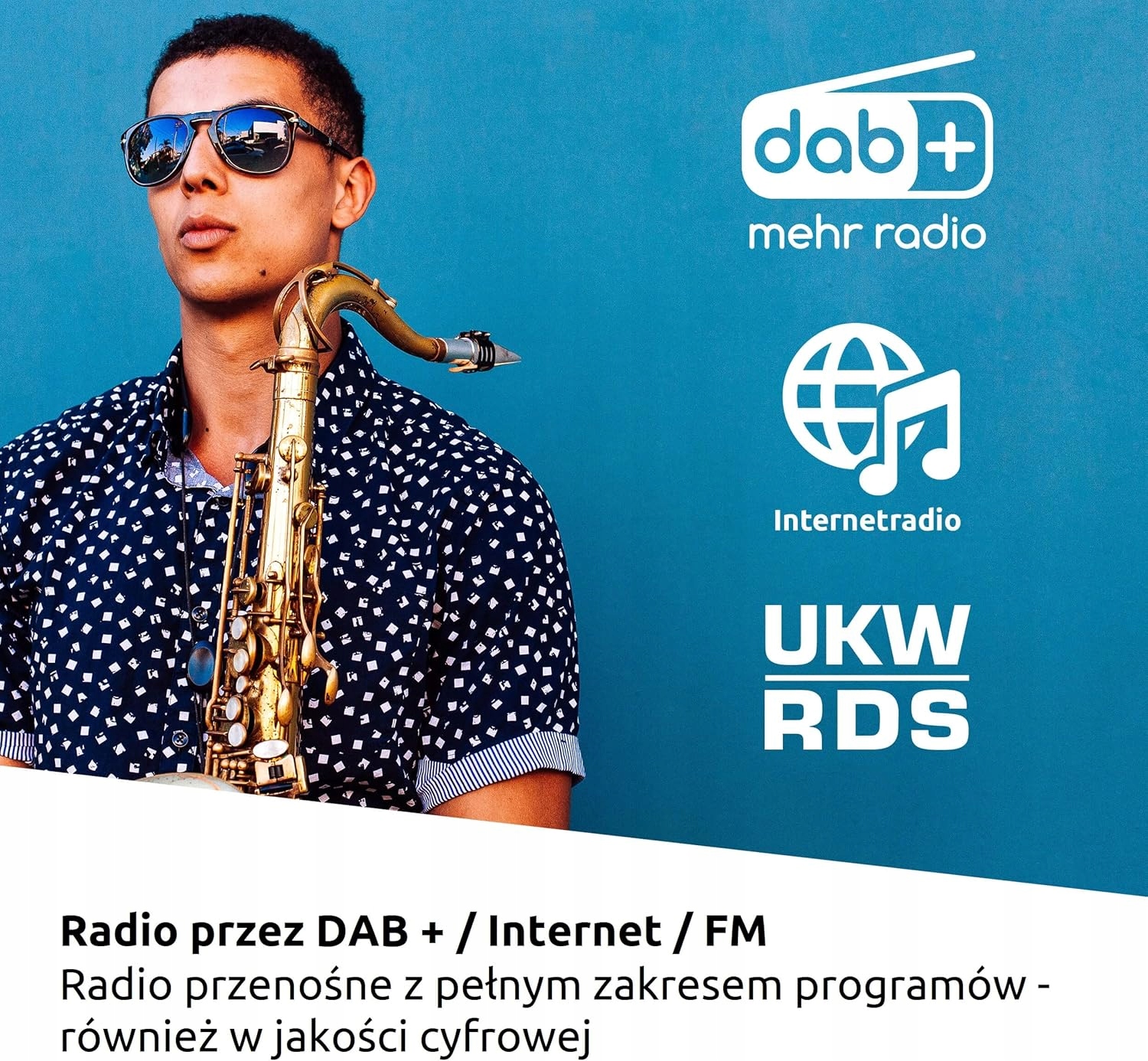 Radio sieciowo-bateryjne DAB+, FM, internetowe TechniSat Viola 2 C IR Biały