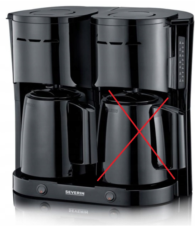 Severin KA 9315 Ekspres przelewowy Podwójny 1,25 l czarny