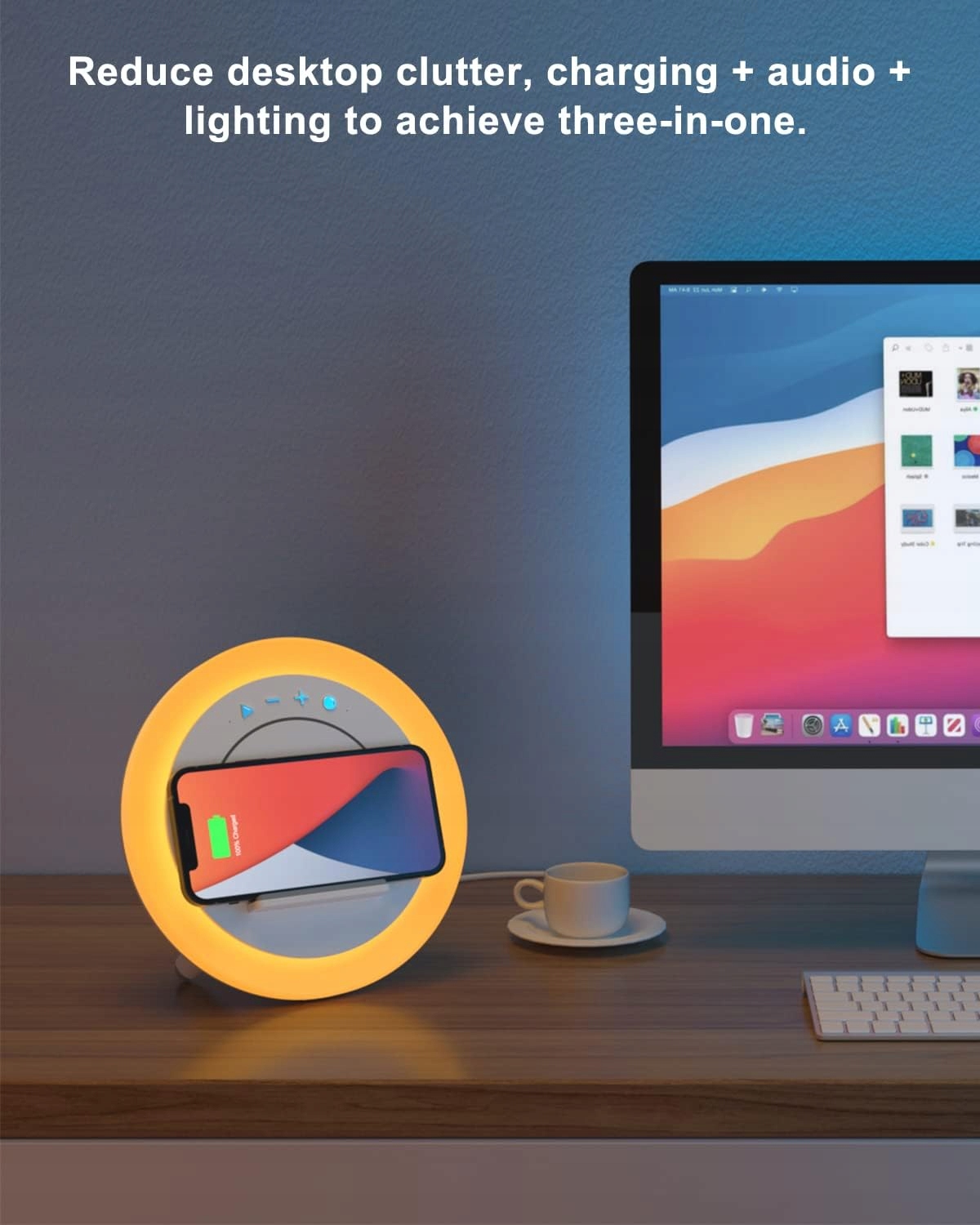 Głośnik Bluetooth SIDVAR bezprzewodowym ładowaniem, nowoczesny głośnik