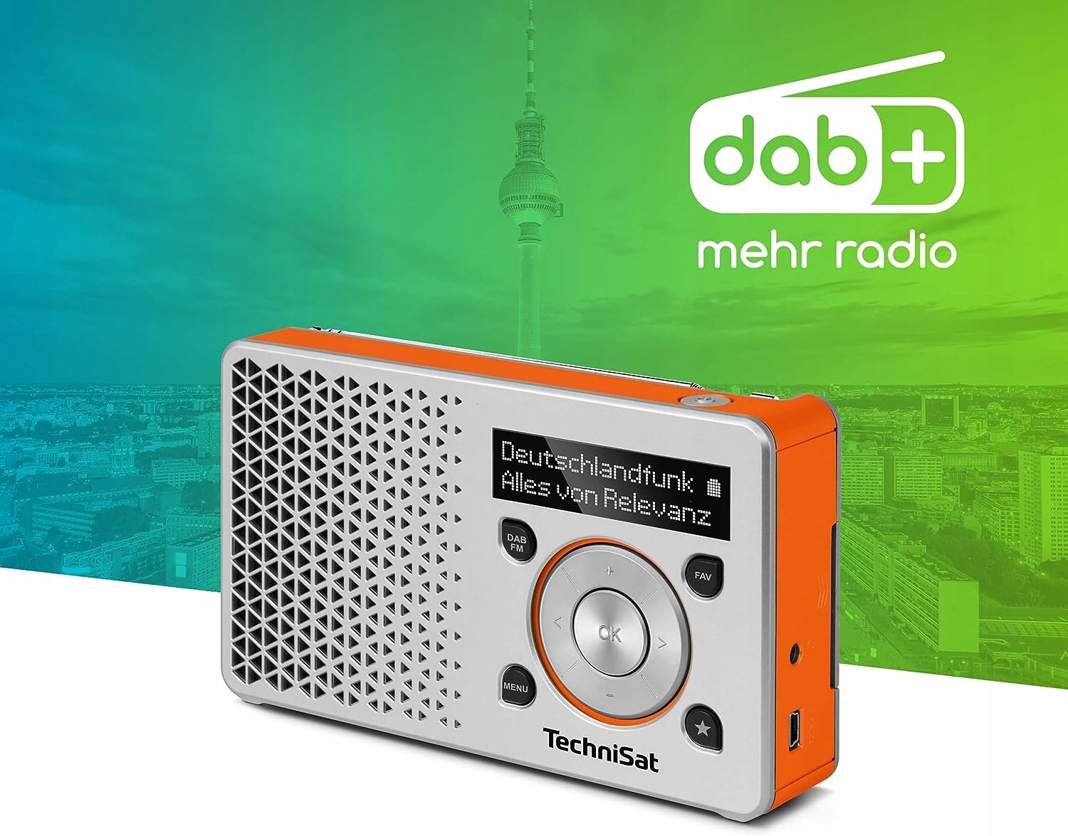 Radio sieciowo-bateryjne DAB FM TechniSat DigitRadio 1 Pomarańczowo-srebrny