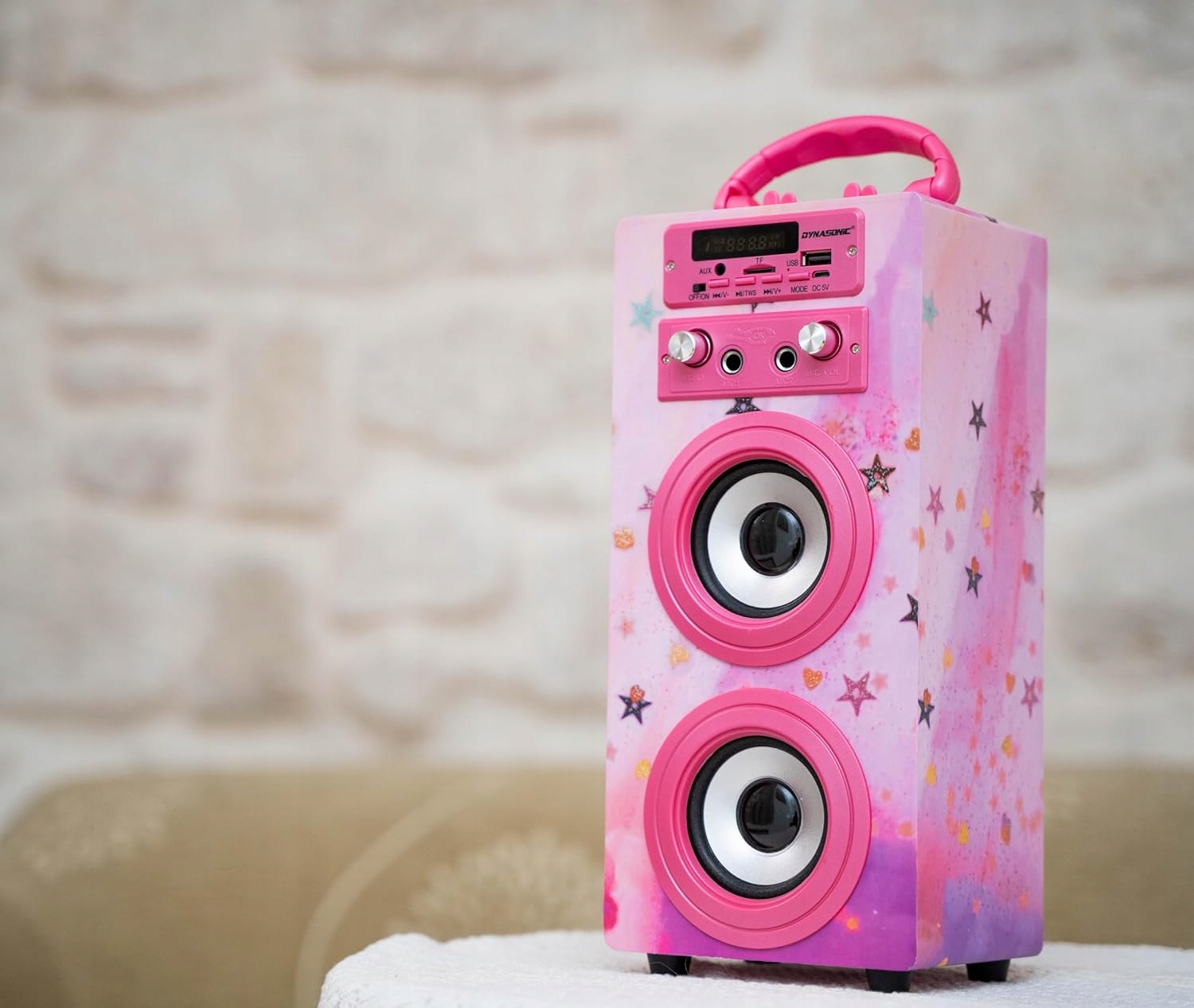 Głośnik przenośny Karaoke Dynasonic E-025 Bluetooth FM AUX USB + Mikrofony