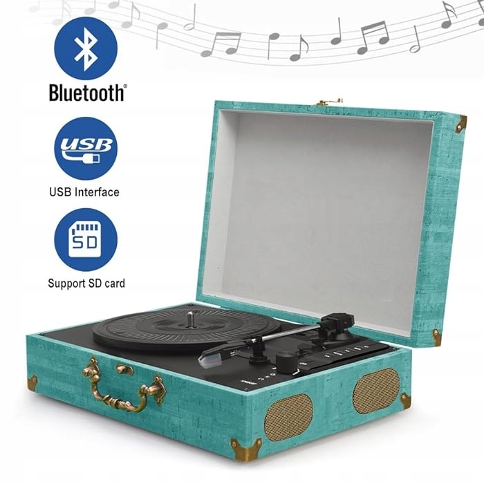 Gramofon walizkowy MERSOCO M433 odtwarzacz BLUTOOTH USB SD