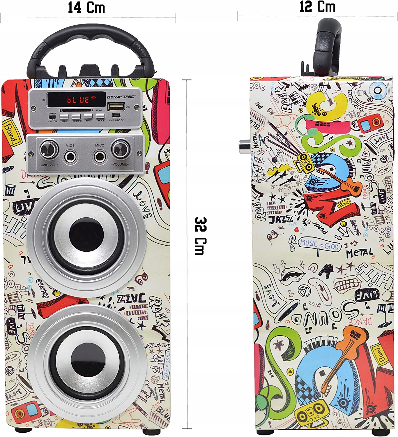 Głośnik przenośny Dynasonic E-025 wielokolorowy