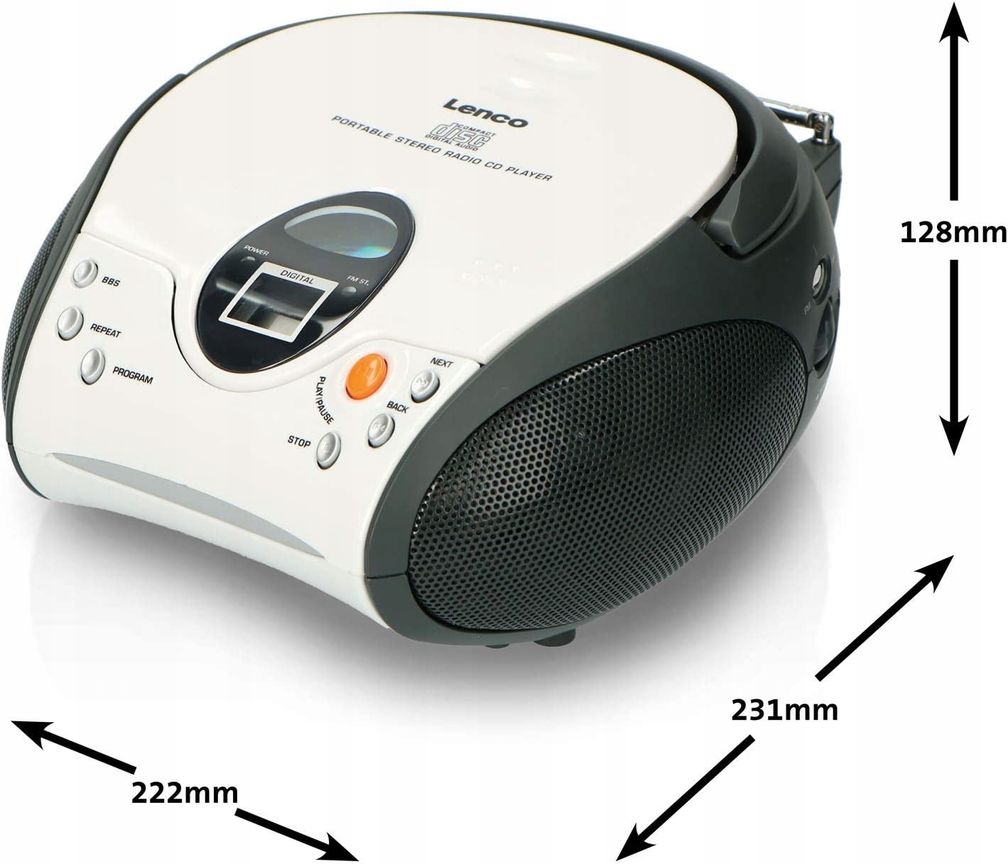 Boombox radio sieciowe FM Lenco SCD-24 Białe