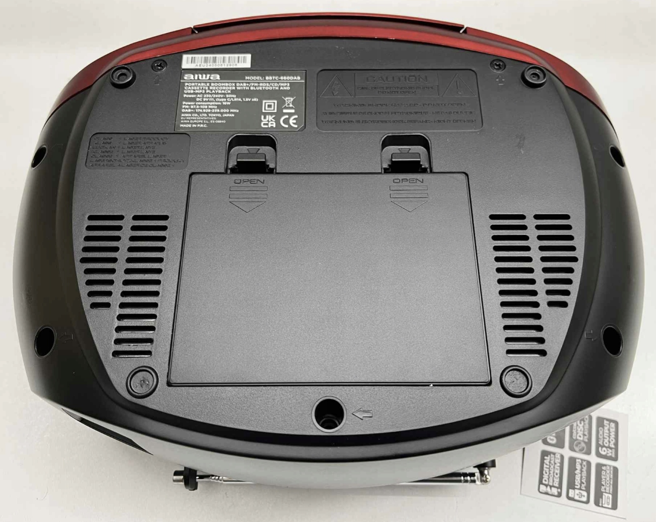 BOOMBOX RADIOODTWARZACZ AIWA BBTC-660DAB/RD DAB+ BLUETOOTH CD FM USB