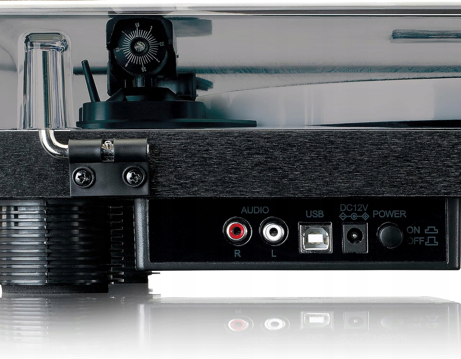 Gramofon LENCO LS-50LEDBK z głośnikami LED USB napęd pasowy 33, 45 i 78 obr