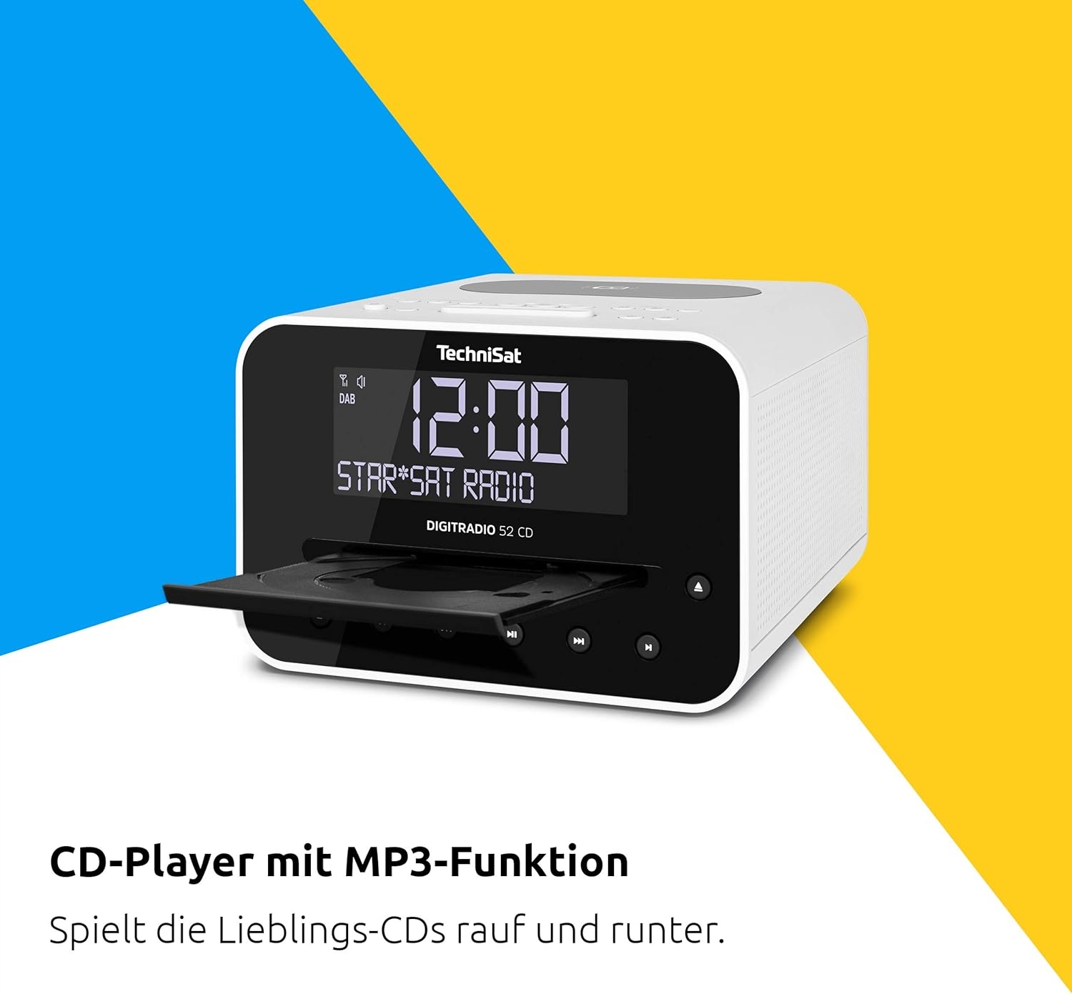 Radiobudzik TECHNISAT Digitradio 52 CD DAB+ FM Biały Odtwarzacz CD